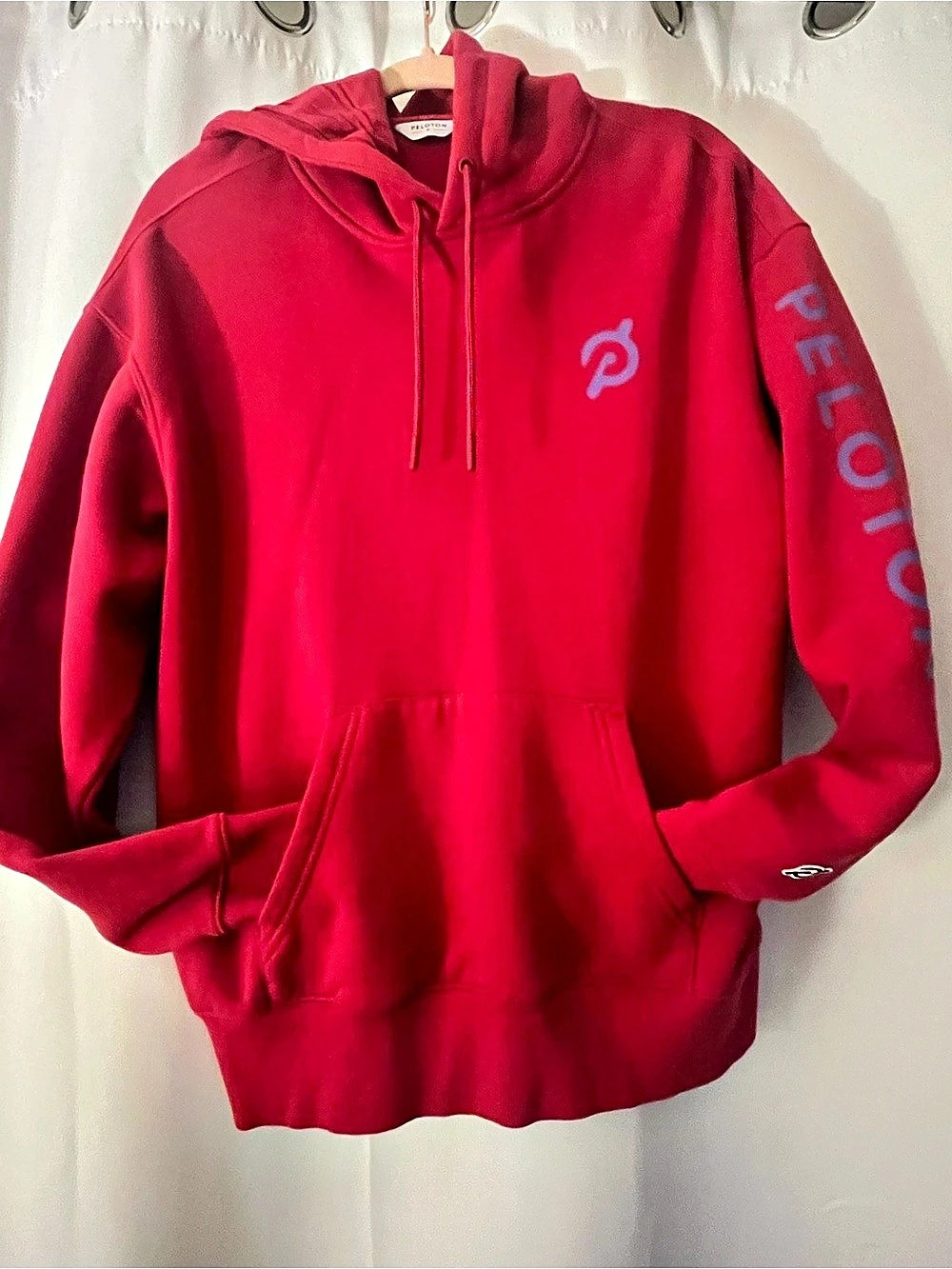 Peloton Logo Pullover Hoodie in Pink Size Small